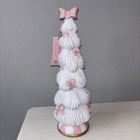Bella Lux Pink Bow White Christmas Tree MacKenside Child Style Base Resin NEW - Picture 5 of 6